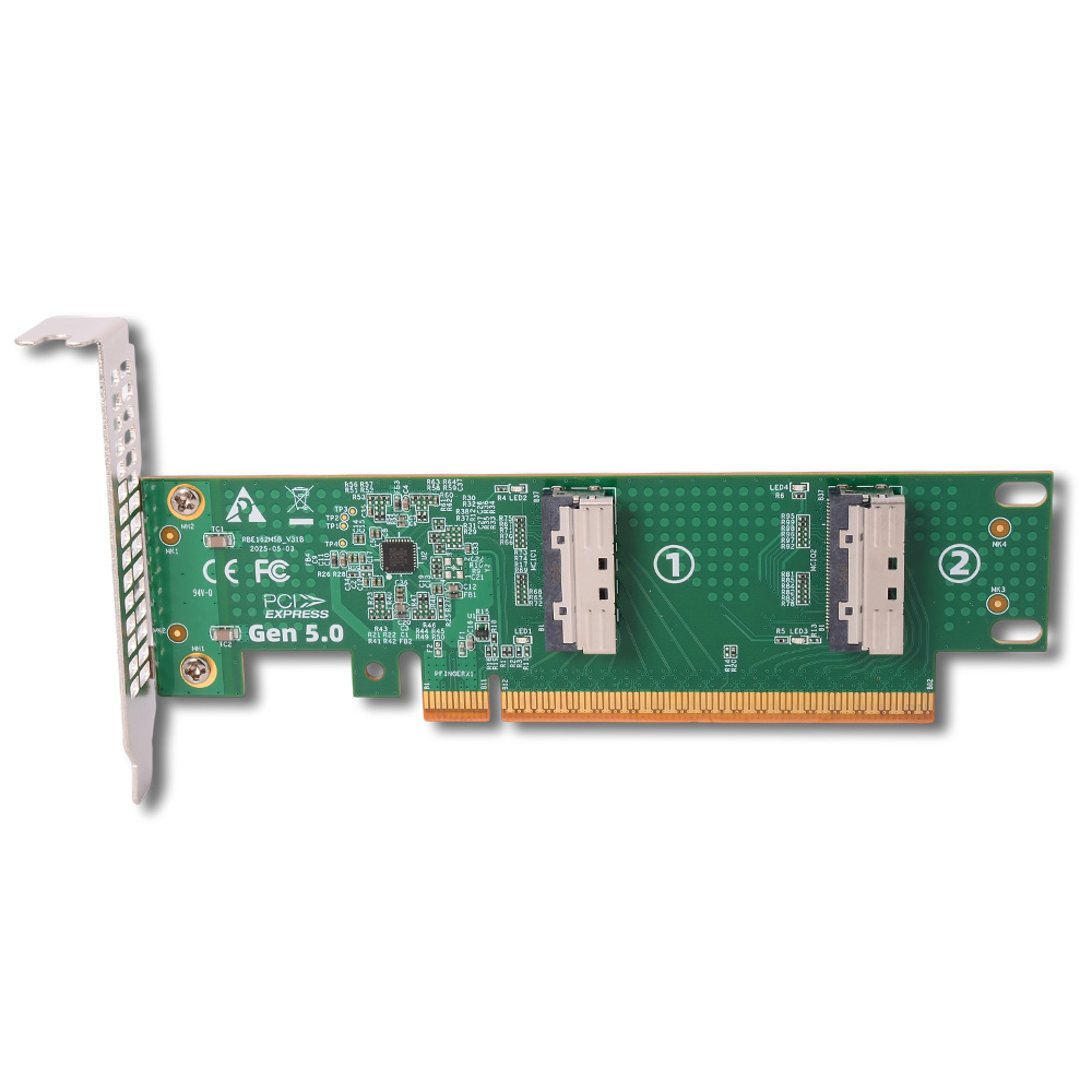 PCI-e 5.0 X16 zu Dual MCIO 8i  – Pcie 5.0 Gpu Riser Cable Bewertung und Preis