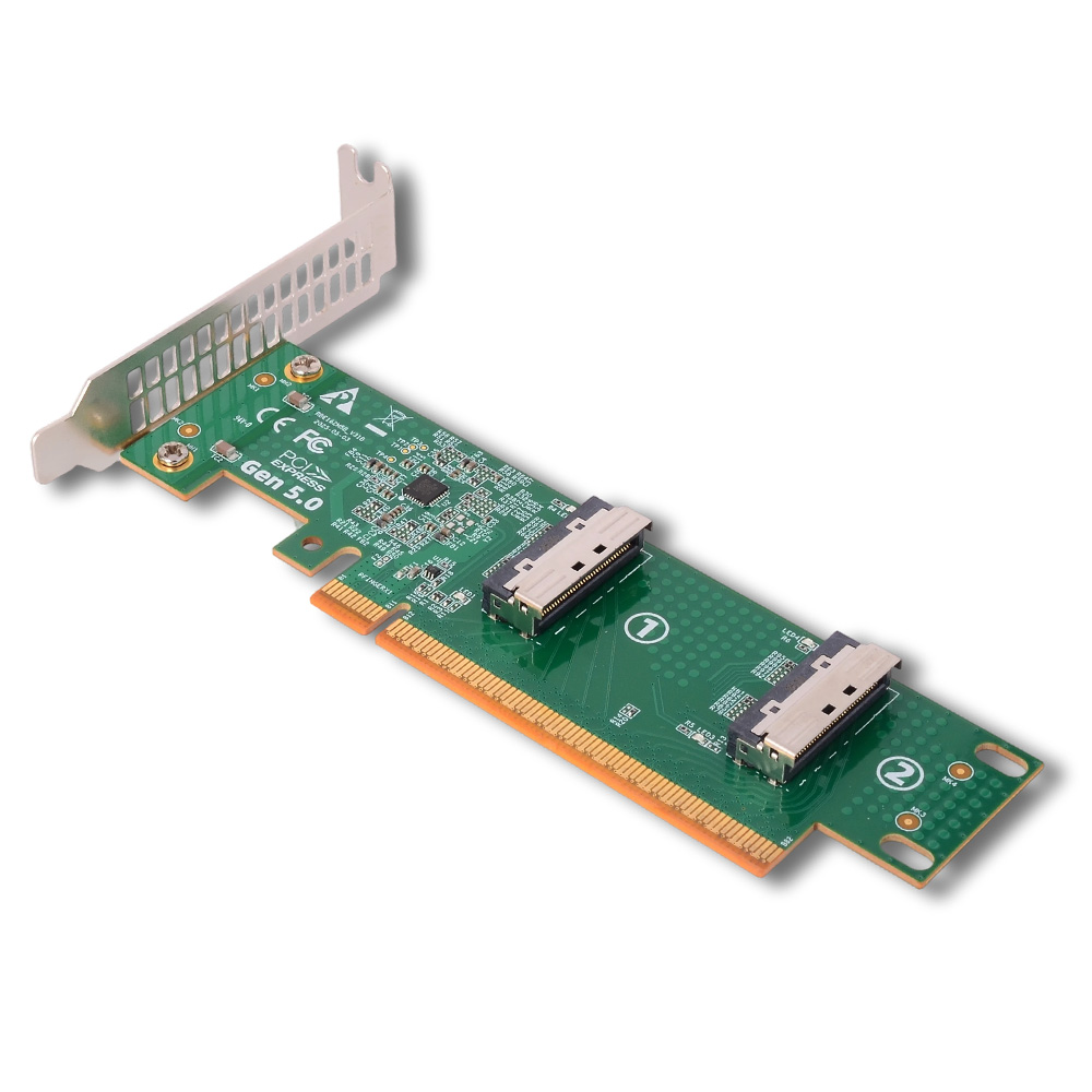 PCI-e 5.0 X16 zu Dual MCIO 8i  – Pcie 5.0 Gpu Riser Cable Bewertung und Preis
